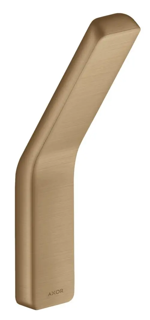 Handtuchhaken in gebürstetem Bronze-Finish, gefertigt von AXOR. Das Design ist modern und kantig mit abgerundeten Kanten für eine einfache Montage.